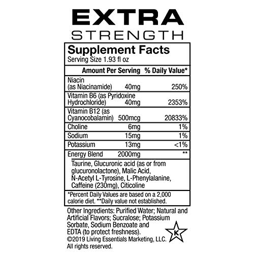 Extra Strength 5-Hour Energy Shots – Blue Raspberry – 24 Count