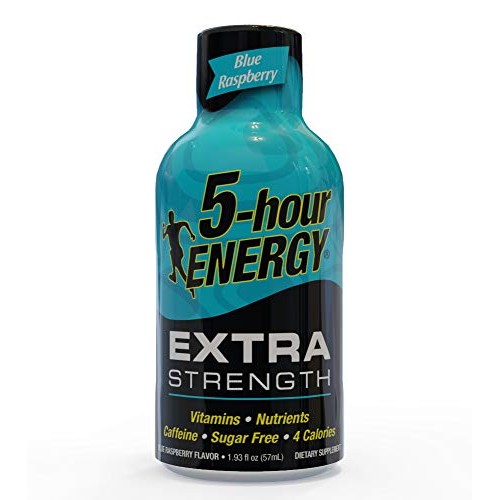 Extra Strength 5-Hour Energy Shots – Blue Raspberry – 24 Count