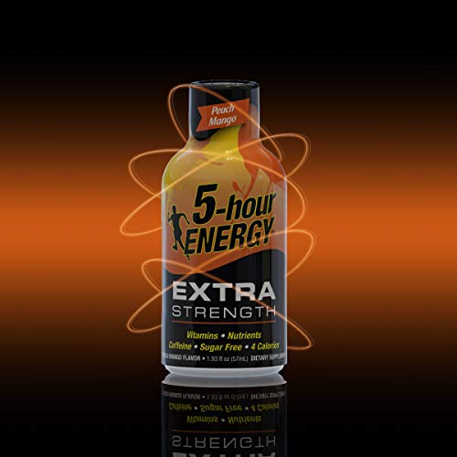 5 Hour Energy Shot, Extra Strength Peach Mango, 12 Count By 5 Ho