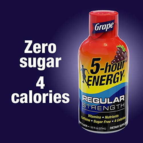5-Hour Energy Shot, Regular Strength Grape, 1.93 Ounce, 24 Count