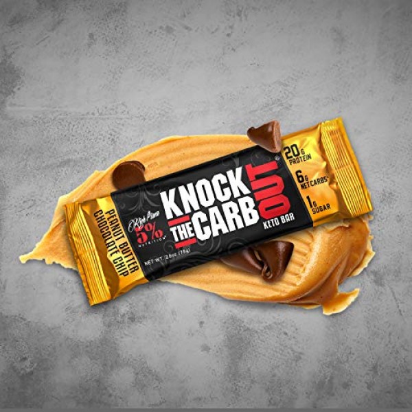 Rich Piana 5% Nutrition KTCO Knock The Carb Out Keto Bars, Hig...