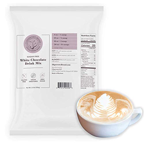 5 Sparrows Sugar-Free White Chocolate Flavored Drink Mix, Natura