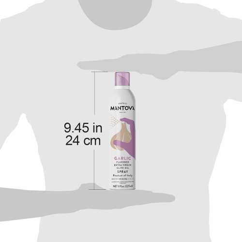 Mantova Extra Virgin Olive Oil Spray Garlic Flavored 8 Oz. Spray
