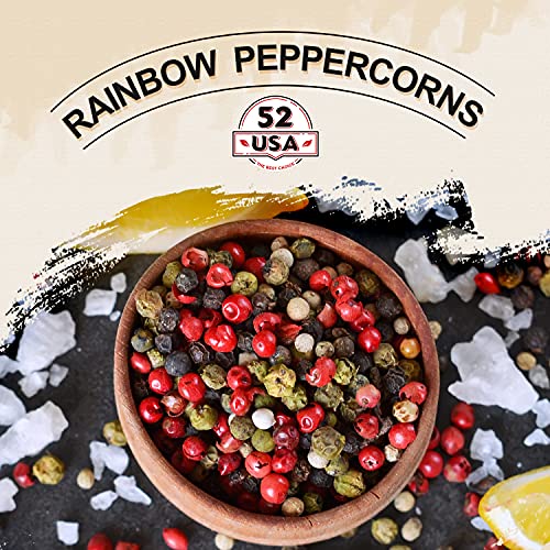 52Usa Rainbow Pepper 12Oz, Peppercorn Blend Of Grinder, Whole Wh
