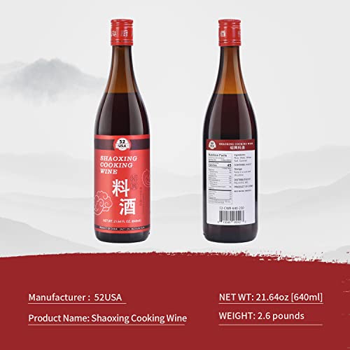 52Usa Chinese Shaoxing Cooking Wine, Classic Shaoxing Wine, Trad