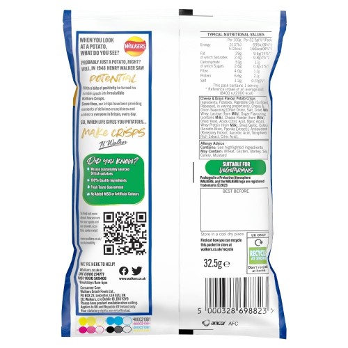 Walkers Crisps Cheese And Onion X 32 1040G