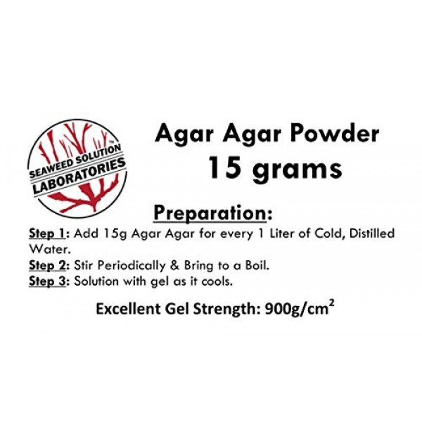 Agar Agar Powder - 15 grams, Laboratory Grade