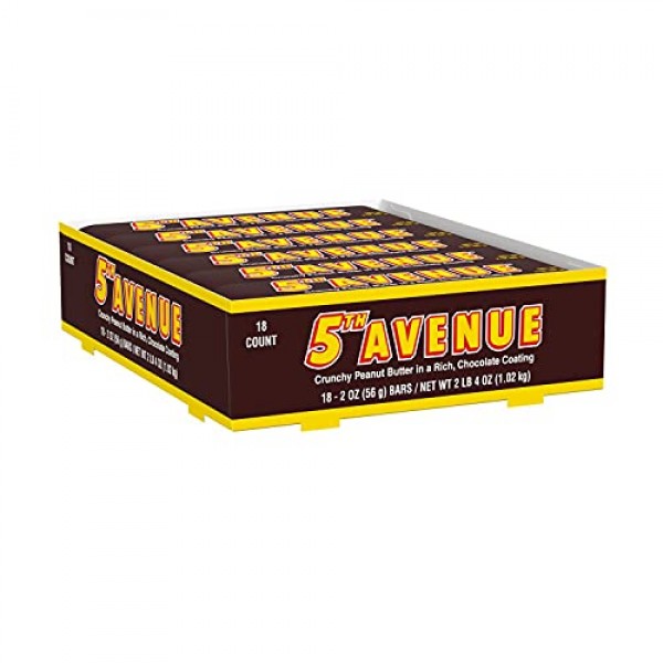 5TH AVENUE Crunchy Peanut Butter and Rich Chocolate Candy, Bulk,...