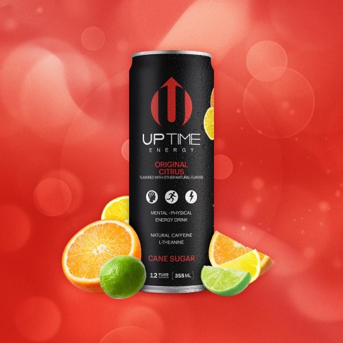 Uptime Original Citrus Cane Sugar 12 Pack, Premium Energy Drin