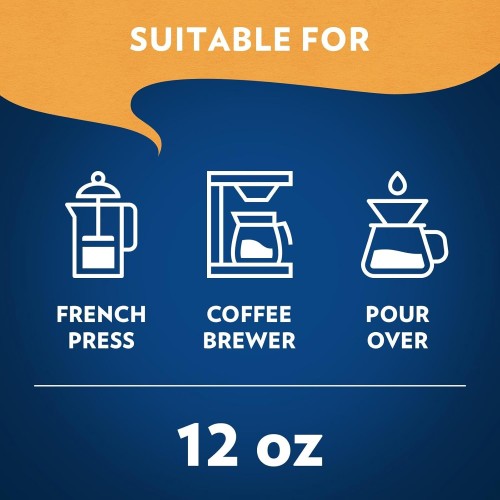 Lavazza Gran Aroma Ground Coffee Blend, Light Roast, 12-Ounce Ba