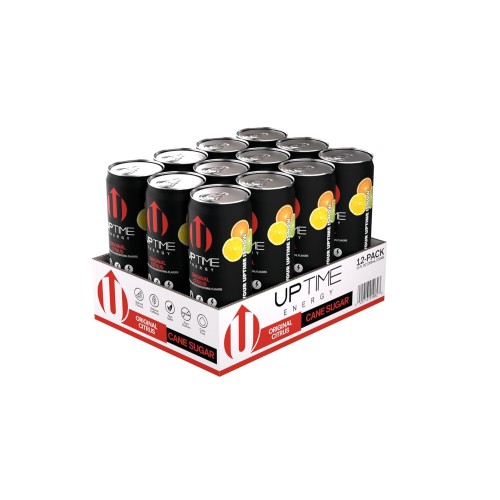 Uptime Original Citrus Cane Sugar 12 Pack, Premium Energy Drin