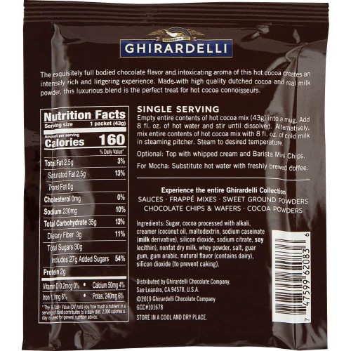 Ghirardelli Premium Hot Cocoa Envelopes, Double Chocolate, 1.5-O