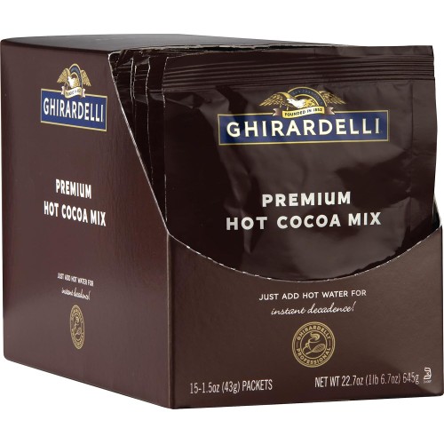 Ghirardelli Premium Hot Cocoa Envelopes, Double Chocolate, 1.5-O