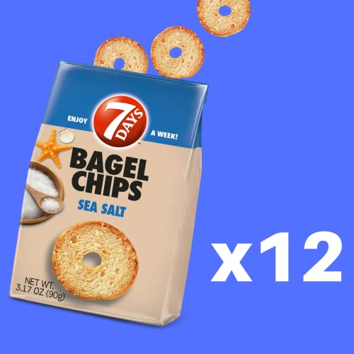7Days Bagel Chips, Sea Salt, Gourmet Crackers, Non-Gmo Baked Sna