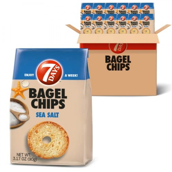 7Days Bagel Chips, Sea Salt, Gourmet Crackers, Non-Gmo Baked Sna