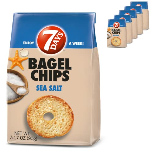 7Days Bagel Chips, Sea Salt, Gourmet Crackers, Non-Gmo Baked Sna