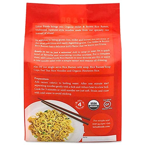 Lotus Foods Organic Gluten-Free Millet &Amp; Brown Rice Ramen Noodle