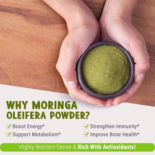 Majus Organic Moringa Powder 1 Pound, Oleifera Leaf, Extra-Fi