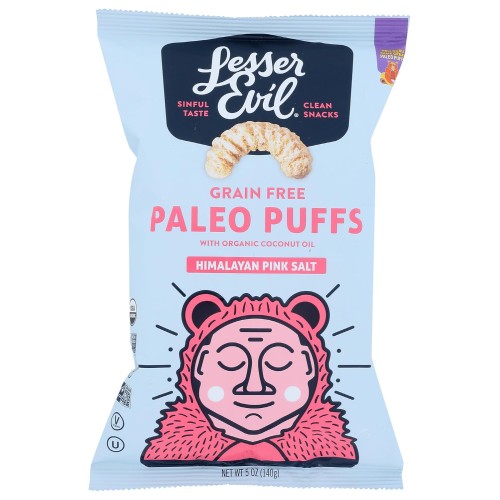 Lesserevil Grain Free Paleo Puffs, Himalayan Pink Salt, 5 Oz