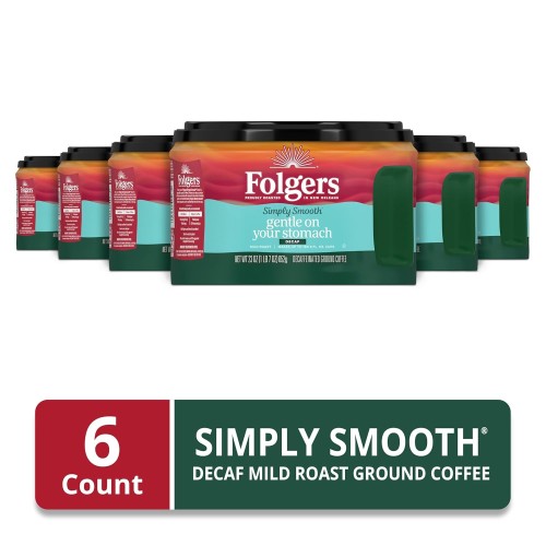 Folgers Simply Smooth Decaf Mild Roast Ground Coffee, 23 Ounces