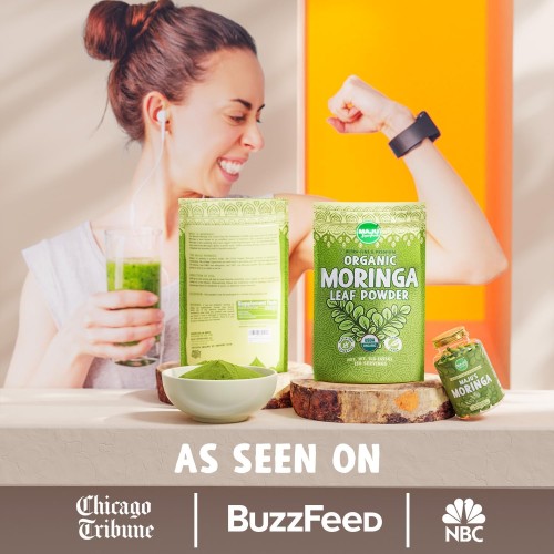 Majus Organic Moringa Powder 1 Pound, Oleifera Leaf, Extra-Fi