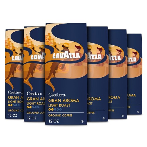 Lavazza Gran Aroma Ground Coffee Blend, Light Roast, 12-Ounce Ba