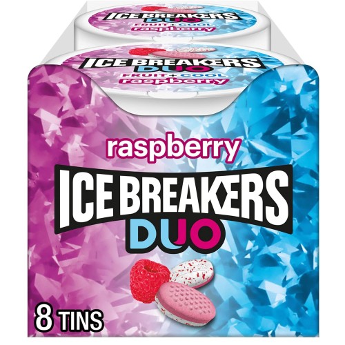 Ice Breakers Duo Sugar Free Mints, Raspberry, 1.3 Ounce Pack Of 8