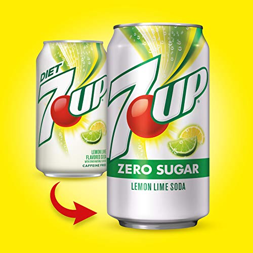 Diet 7Up Lemon Lime Soda, Zero Calories And Caffeine Free, 12 Fl
