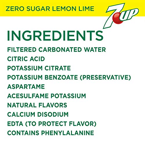 Diet 7Up Lemon Lime Soda, Zero Calories And Caffeine Free, 12 Fl