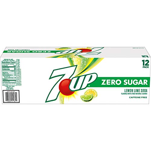 Diet 7Up Lemon Lime Soda, Zero Calories And Caffeine Free, 12 Fl