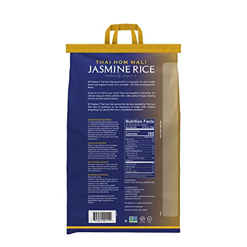 817 Elephant Jasmine Rice White Thai Hom Mali, 15 Lb. Bag