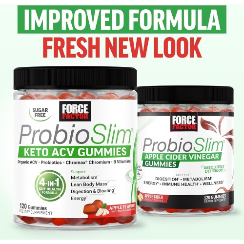 ProbioSlim Apple Cider Vinegar Gummies with Organic Apple Cider ...