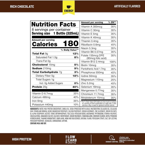 Slimfast Advanced Energy, Meal Replacement Shake, High Protein,