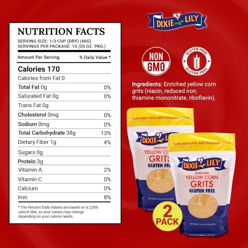 Dixie Yellow Grits - Pack Of 2 - Dixie Yellow Corn