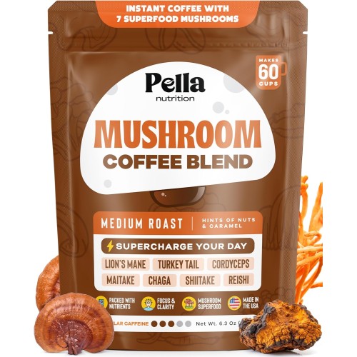 Organic Mushroom Coffee 60 Servings with 7 Superfood Mushrooms...