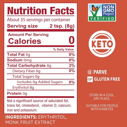 Splenda Naturals Monk Fruit Zero Calorie All Natural Granulated