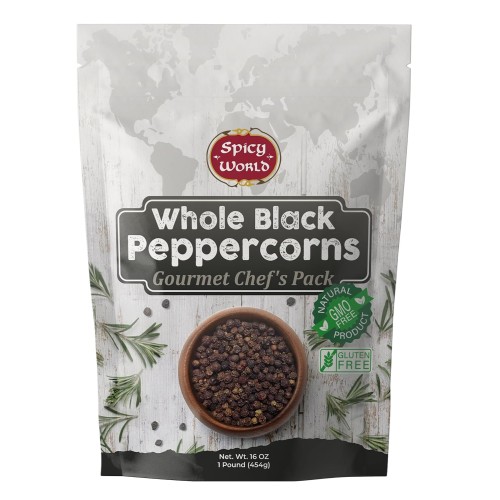 Spicy World Black Peppercorns Whole 1 Pound
