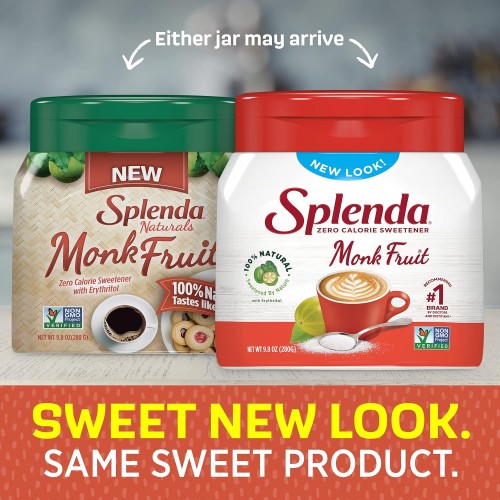 Splenda Naturals Monk Fruit Zero Calorie All Natural Granulated