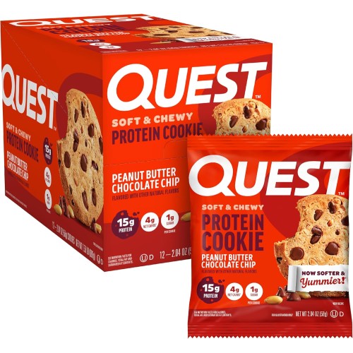 Quest Nutrition Peanut Butter Chocolate Chip Protein Cookie, Hig