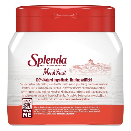Splenda Naturals Monk Fruit Zero Calorie All Natural Granulated