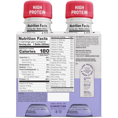 Slimfast Advanced Energy, Meal Replacement Shake, High Protein,