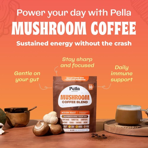 Organic Mushroom Coffee 60 Servings with 7 Superfood Mushrooms...
