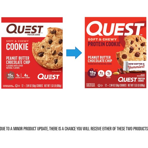 Quest Nutrition Peanut Butter Chocolate Chip Protein Cookie, Hig