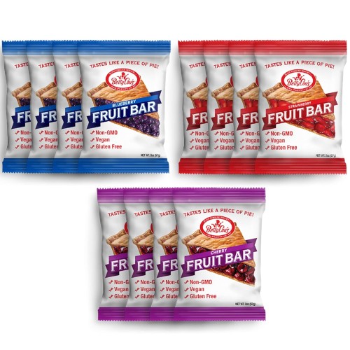Betty Lous Fruit Bars 3 Flavor Variety Pack Blueberry,