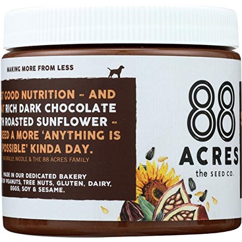 88 Acres, Dark Chocolate Sunflower Seed Butter Jar, 14 Ounce