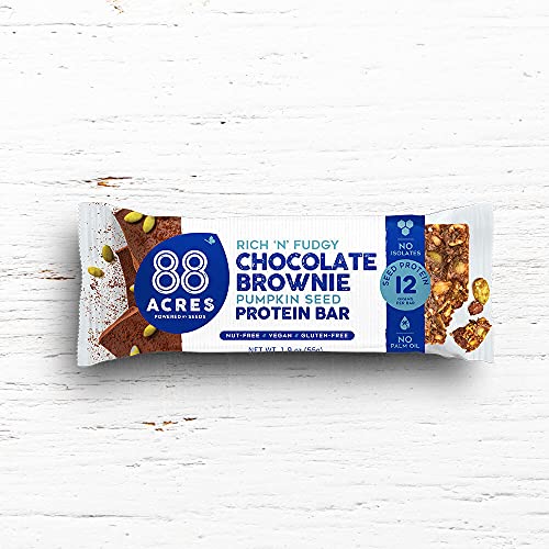 88 Acres Plant Based Seed Protein Bar | 9 Pack, Brownie | 12G Of