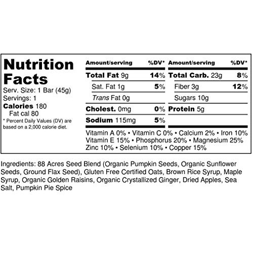 88 Acres, Ginger Apple Seed Bar, 1.6 Ounce