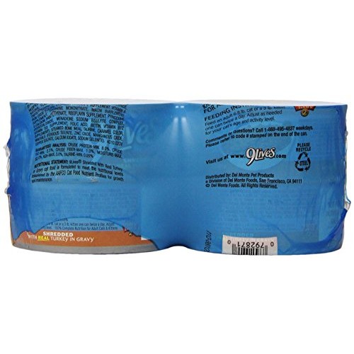9Lives Hearty Cuts With Real Turkey In Gravy Wet Cat Food, 4/5.5