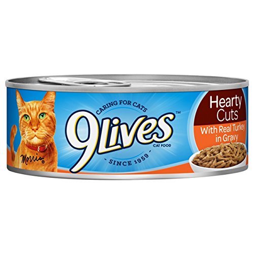 9Lives Hearty Cuts With Real Turkey In Gravy Wet Cat Food, 4/5.5