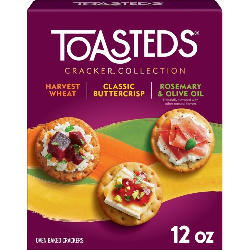 Keebler, Toasteds, Crackers, Toasted Sesame, Harvest Wheat And B